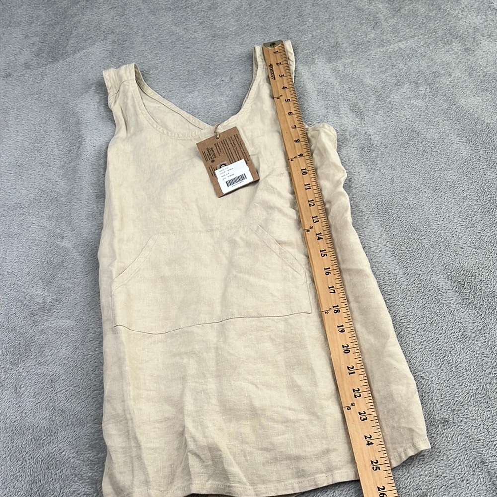 NEW The Simple Folk 6-8 Years 100% Organic Linen Oatmeal Cross-Back Apron - Picture 3 of 8